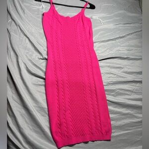 Pink Cable Knit Dress